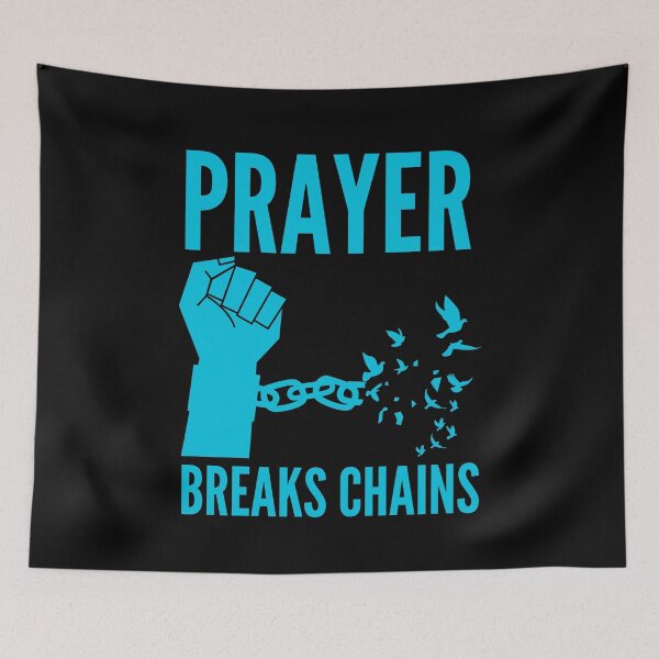 Item preview, Prayer Breaks Chains - Powerful Christian Faith - Sky blue Design designed and sold by MoriaStore.