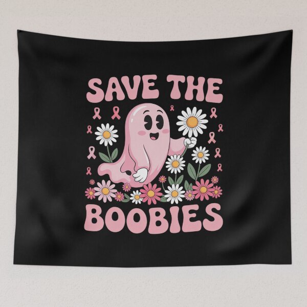 Item preview, Save The Boobies Breast Cancer Awareness Ghost designed and sold by ProudForFunny.