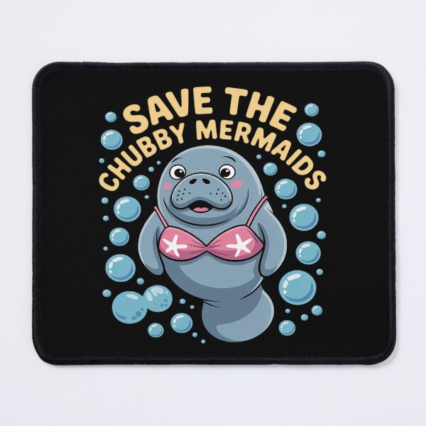 Item preview, Save The Chubby Manatee Mermaids Ocean Conservation designed and sold by ProudForFunny.