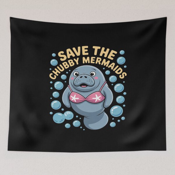 Item preview, Save The Chubby Manatee Mermaids Ocean Conservation designed and sold by ProudForFunny.