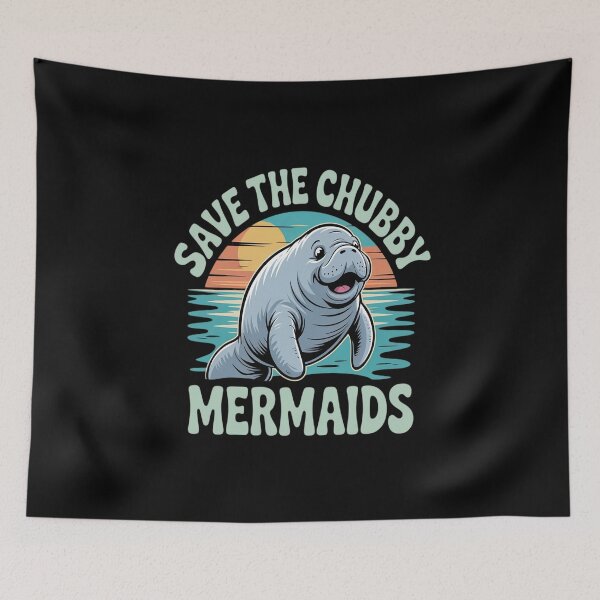 Item preview, Save The Chubby Manatee Ocean Mermaids Conservation designed and sold by ProudForFunny.