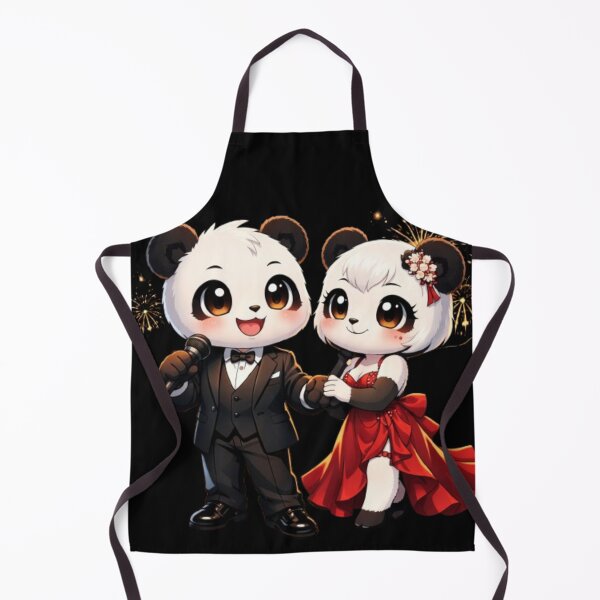 Item preview, “Elegant Panda Couple – Anime New Year Party Romance” designed and sold by CutePearlStudio.