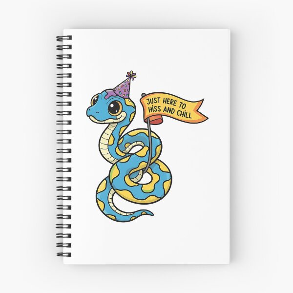 Item preview, “Just Here to Hiss and Chill – Funny Ball Python Cartoon T-Shirt” designed and sold by Muzgle.