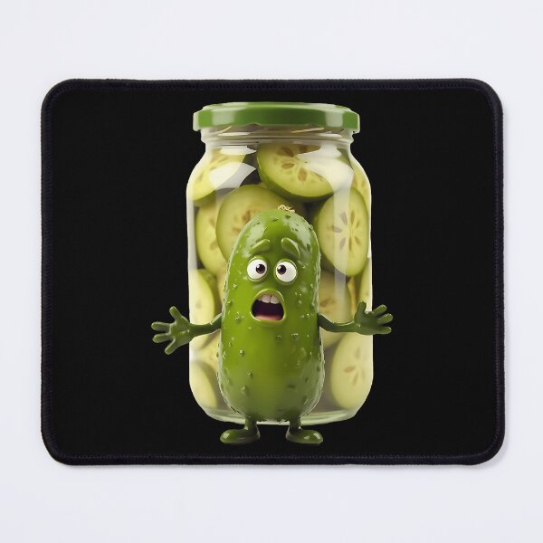 Item preview, Funny Pickle Cartoon Cucumber Jar Of Sliced Pickles designed and sold by jayeshainch.