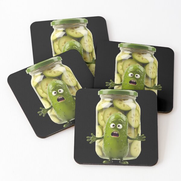 Item preview, Funny Pickle Cartoon Cucumber Jar Of Sliced Pickles designed and sold by jayeshainch.