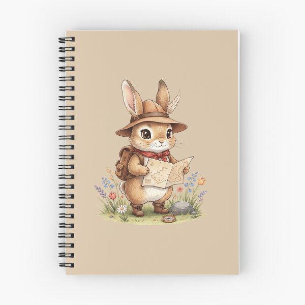 Item preview, Watercolor Explorer Rabbit Reading Map in Flower Field designed and sold by DakotaPoppin.