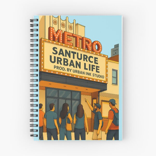 Item preview, CINE METRO - Santurce Urban Life - Vintage Art designed and sold by Urban-InkStudio.