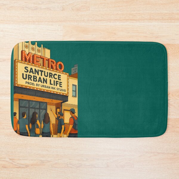 Item preview, CINE METRO - Santurce Urban Life - Vintage Art designed and sold by Urban-InkStudio.