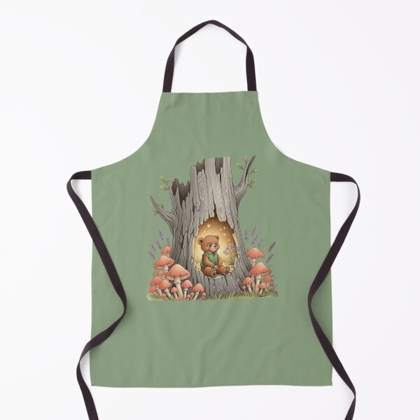 Item preview, Tender Explorer Bear Rests on His Cozy Tree Trunk in the Magic Forest designed and sold by DakotaPoppin.
