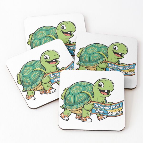 Item preview, “Slow and Steady Wins… Snacks – Funny Tortoise Cartoon T-Shirt” designed and sold by Muzgle.