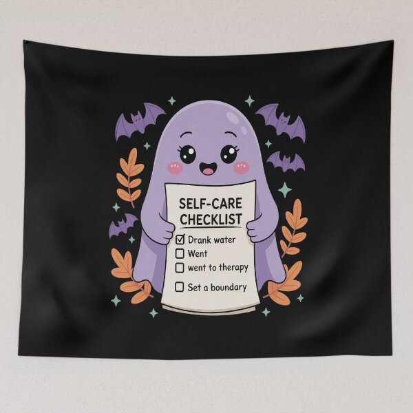 Item preview, Self Care Checklist Ghost School Counselor Halloween designed and sold by Libbysharts.