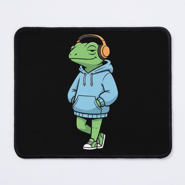Item preview, Cool Urban Lizard Illustration – Hoodie Lizard with Headphones | Calm Street Cartoon Art designed and sold by ColorSplash123.