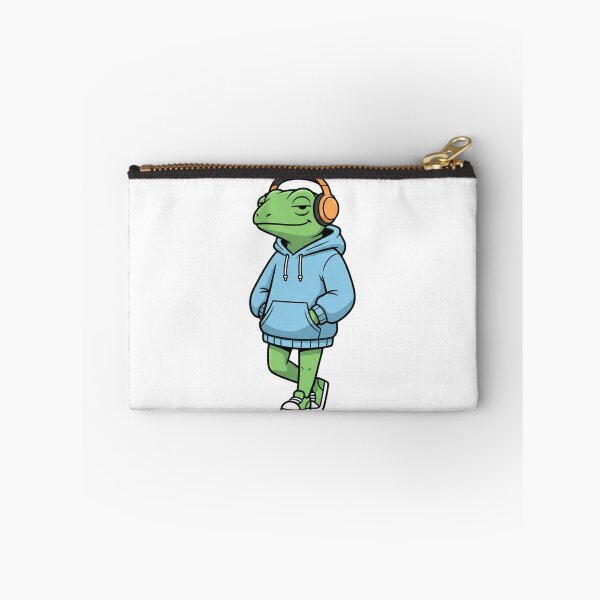 Item preview, Cool Urban Lizard Illustration – Hoodie Lizard with Headphones | Calm Street Cartoon Art designed and sold by ColorSplash123.