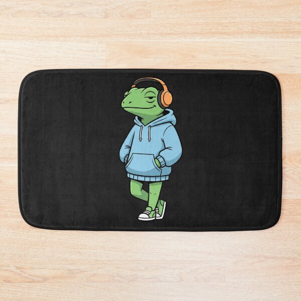 Item preview, Cool Urban Lizard Illustration – Hoodie Lizard with Headphones | Calm Street Cartoon Art designed and sold by ColorSplash123.