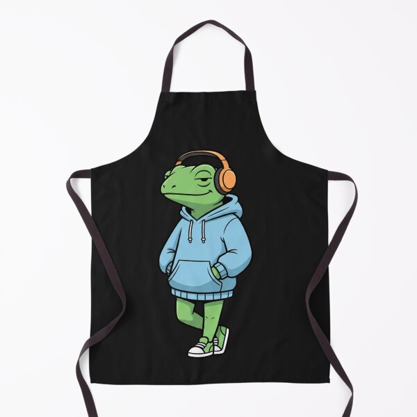 Item preview, Cool Urban Lizard Illustration – Hoodie Lizard with Headphones | Calm Street Cartoon Art designed and sold by ColorSplash123.