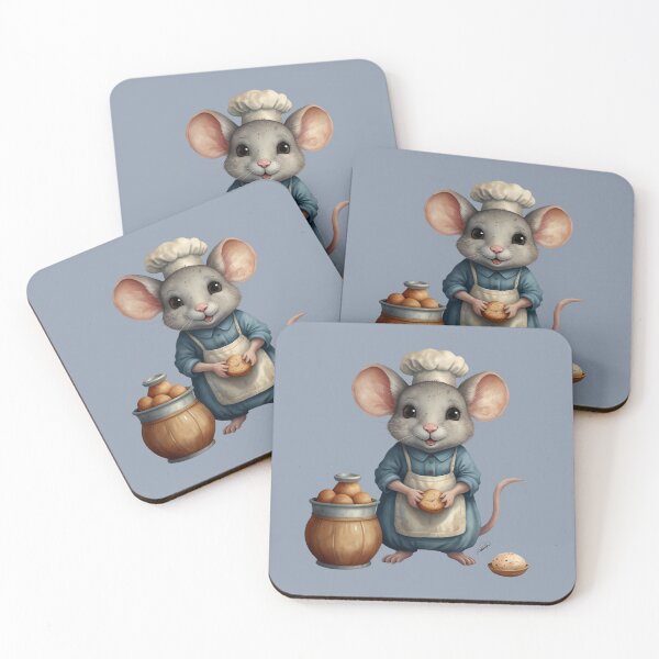 Item preview, Adorable Vintage Fairy Tale Baker Mouse with Fresh Bread designed and sold by DakotaPoppin.