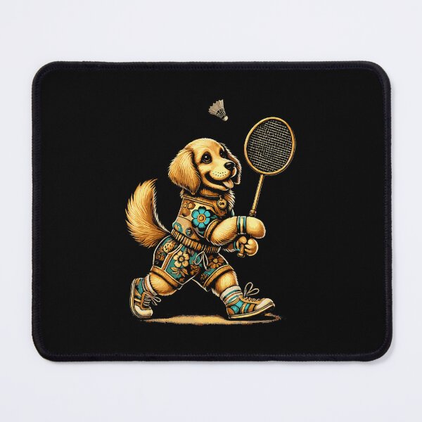 Item preview, Golden Retriever Badminton Player Shuttlecock designed and sold by endabettyau.