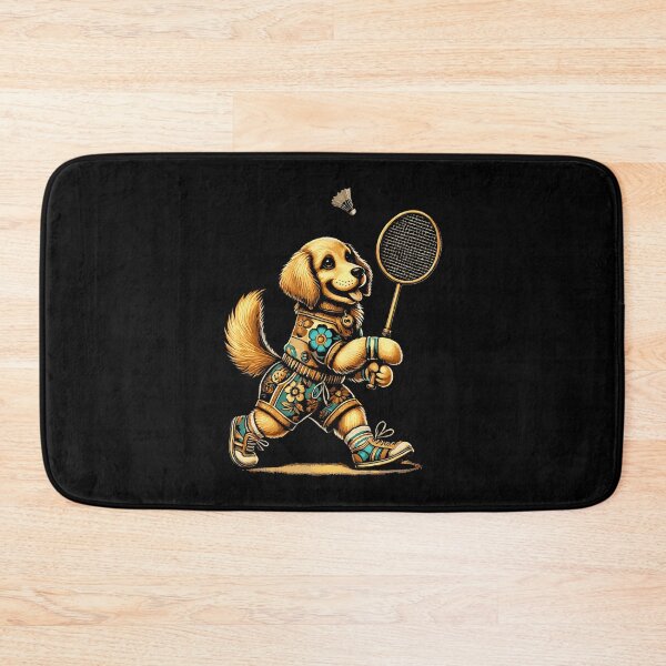 Item preview, Golden Retriever Badminton Player Shuttlecock designed and sold by endabettyau.