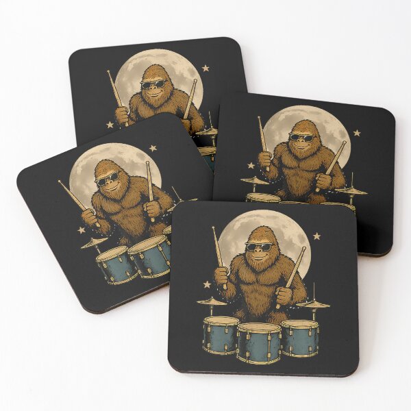 Item preview, Funner Drummer Bigfoot Playing Drums Rock Music Fan designed and sold by cordfried3h.