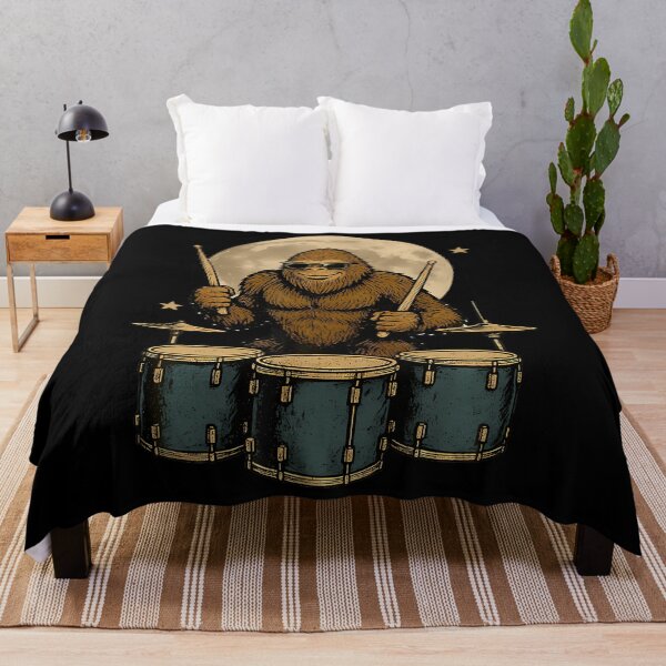 Item preview, Funner Drummer Bigfoot Playing Drums Rock Music Fan designed and sold by cordfried3h.