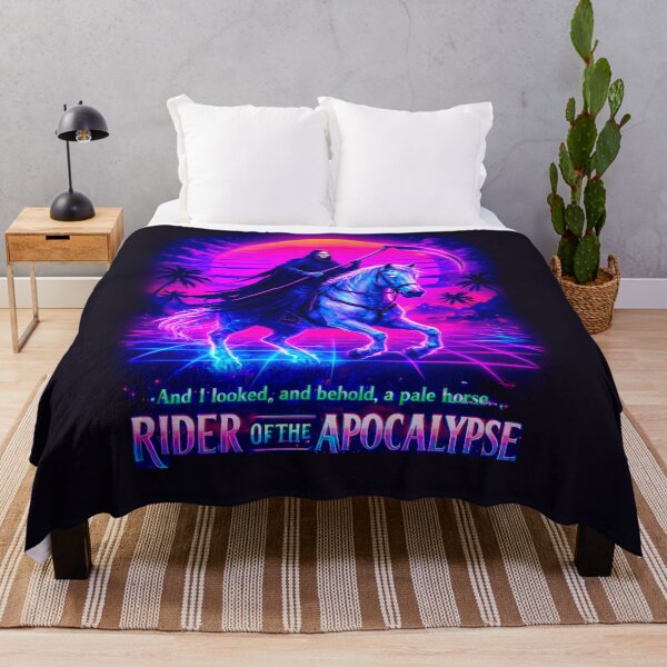 Item preview, Neon Pale Horse — Vaporwave Rider of the Apocalypse designed and sold by Sanctum Icons.
