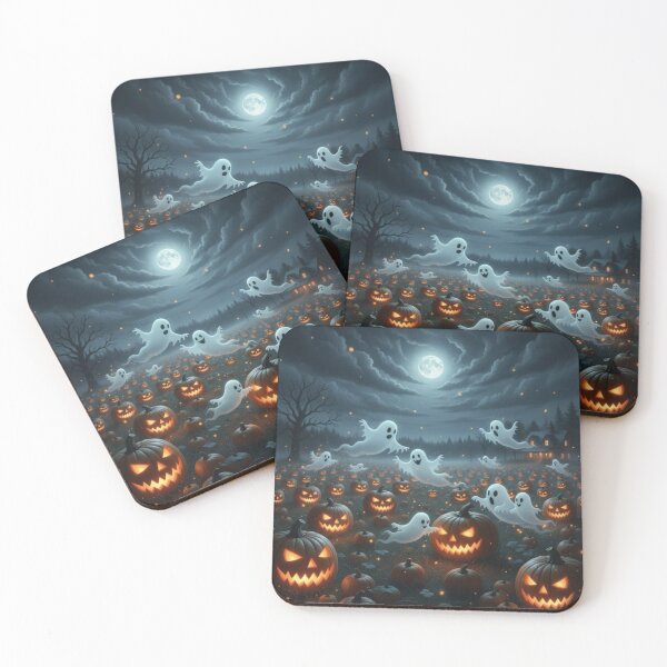 Item preview, Field full of pumpkins and ghosts designed and sold by Fantasy-Charm.