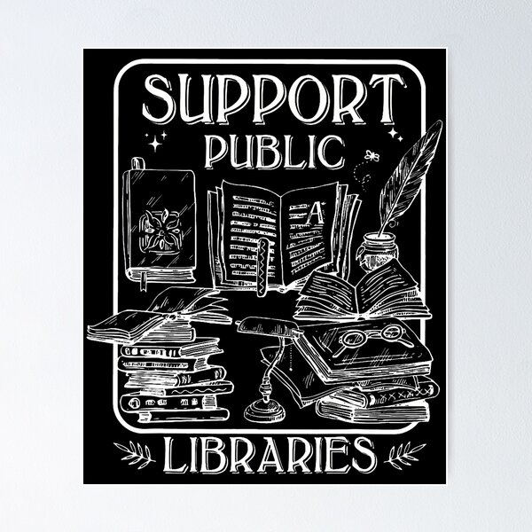 Item preview, Groovy Support Your Local Library Book Reader Lover Bookworm designed and sold by mischwpwarso.