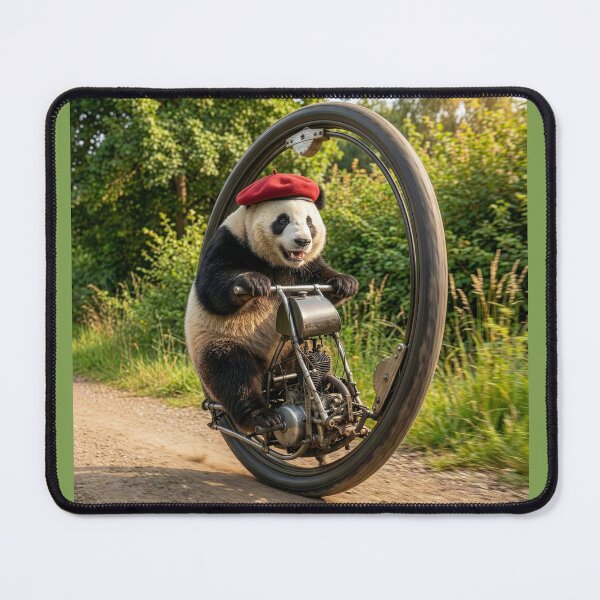 Item preview, Panda on a Monowheel Motorcycle designed and sold by Tridentulus.