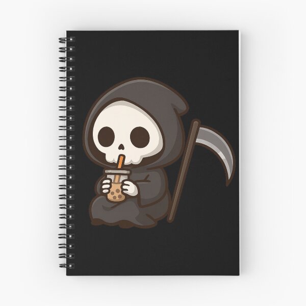 Item preview, Cute Grim Reaper Drinking Boba – Gothic Kawaii Death designed and sold by Mouraludia.