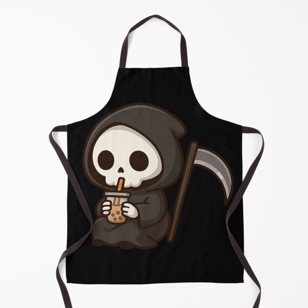 Item preview, Cute Grim Reaper Drinking Boba – Gothic Kawaii Death designed and sold by Mouraludia.