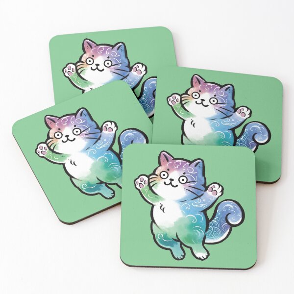 Item preview, Japanese style colorful cat - Thank you designed and sold by WABISABIMOMENTS.