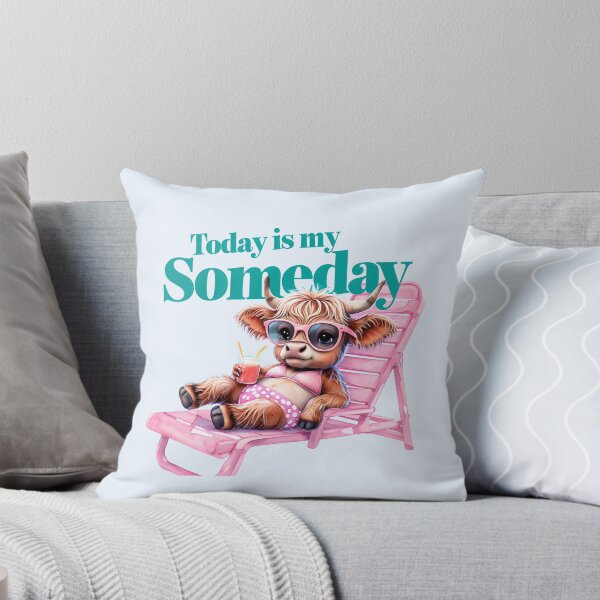 Item preview, Today is my Someday | Cute Beach Highland Cow designed and sold by ArtisticDesignsbyLinda.