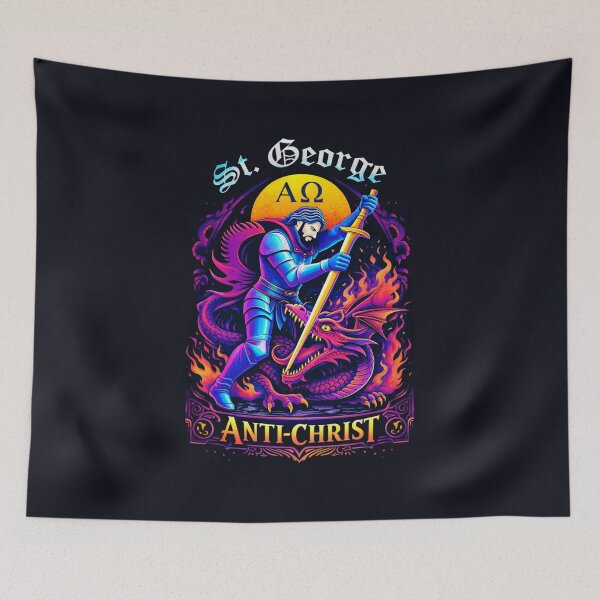 Item preview, St. George vs. the Dragon — Neon Icon Slayer designed and sold by Sanctum Icons.