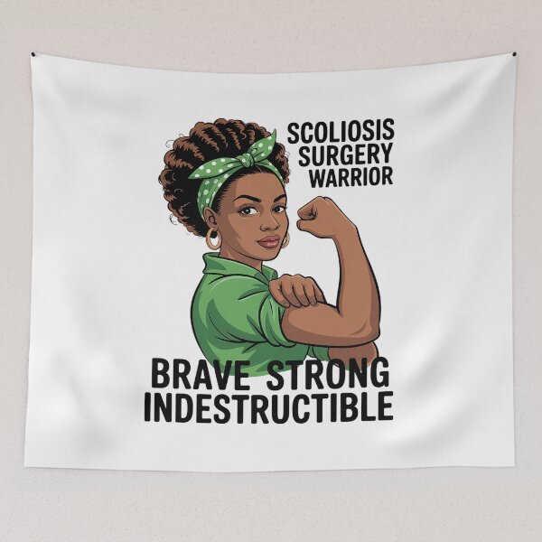 Item preview, Black Girl Awareness Scoliosis Surgery Warrior designed and sold by Rrettgison.