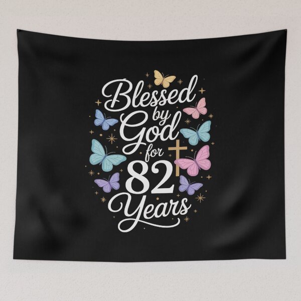 Item preview, Blessed By God For 82 Year Butterfly Christian 82nd Birthday designed and sold by Rrettgison.