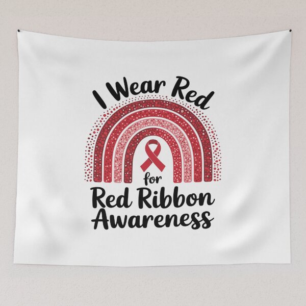 Item preview, Bleached We Wear Red For Red Ribbon Week Awareness Rainbow designed and sold by Rrettgison.