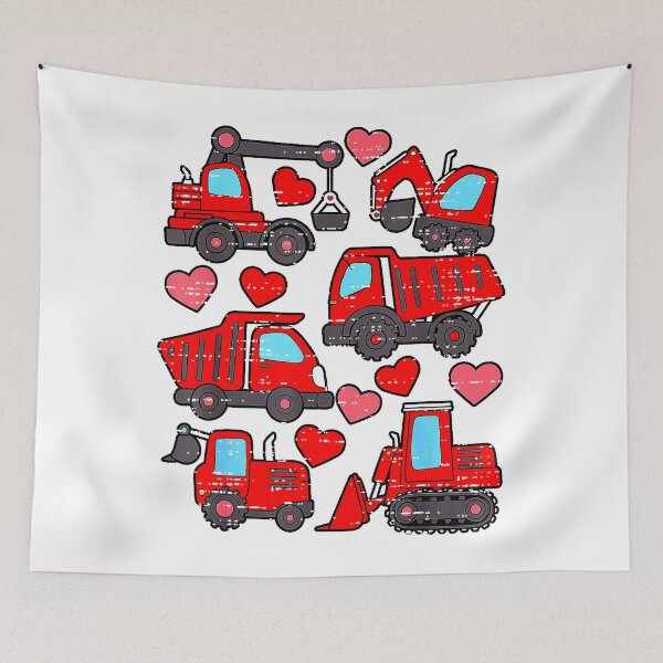 Item preview, Valentine's Day Trucks And Hearts Construction Vehicle Lover designed and sold by MerchDeviant.