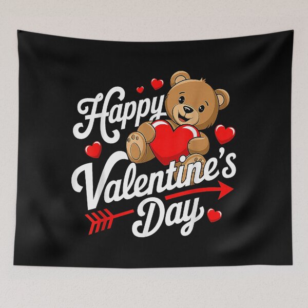 Item preview, Happy Valentine's Day Teddy Bear Heart designed and sold by MerchDeviant.