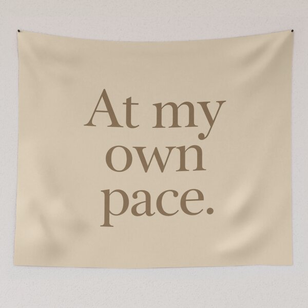 Item preview, At My Own Pace – Slow Living Minimal Quote designed and sold by Irene Catchmind.