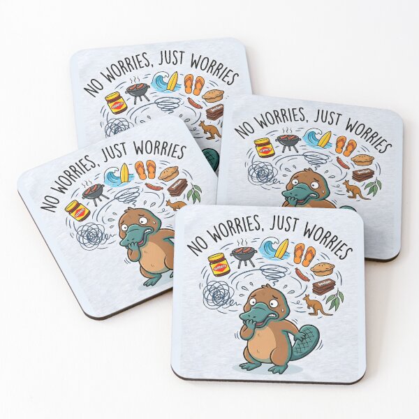 Item preview, No Worries... Just Worries – Anxious Platypus Pun Tee designed and sold by RustyDownUnder.