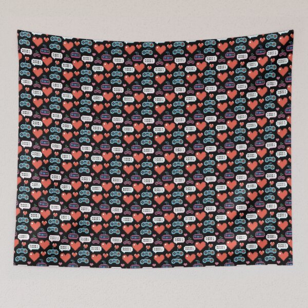 Item preview, Pixel Pair – Game On, Love Up designed and sold by PatternFlux.