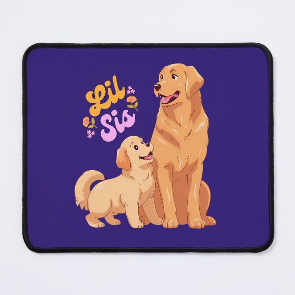 Item preview, Little Sister Golden Retriever Floral Pink & Orange Sis Goldens designed and sold by TailsandToes.