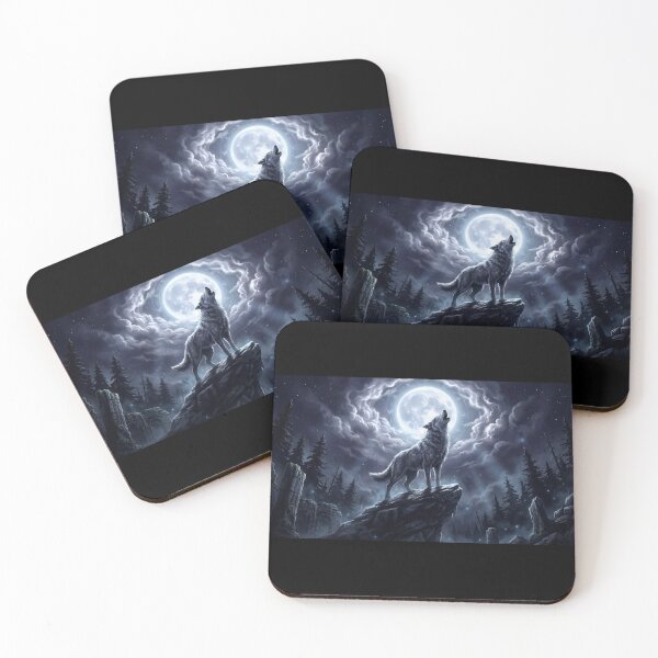 Item preview, Majestic Wolf Howling at Full Moon – Dark Fantasy Night Art designed and sold by CARNAGE-VENOM.