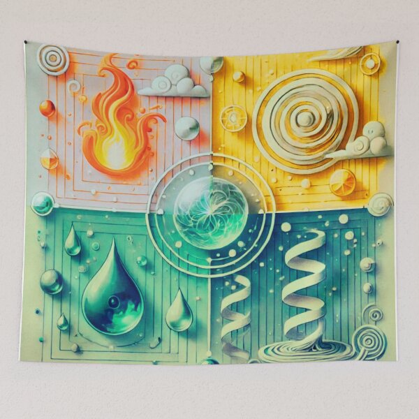 Item preview, Elemental Harmony Abstract Art – Fire, Air, Water & Earth Fusion 2026 designed and sold by MskynextDigitalstudio.