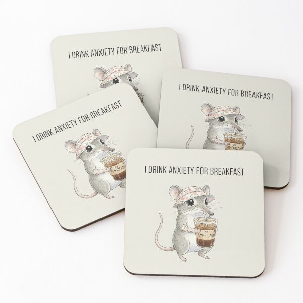 Item preview, Urban Life of the Country Elephant Shrew,I DRINK ANXIETY FOR BREAKFAST designed and sold by Virtual-Studio-Geebaki.
