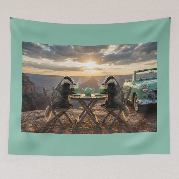 Item preview, Badgers Having Tea at the Grand Canyon designed and sold by Tridentulus.