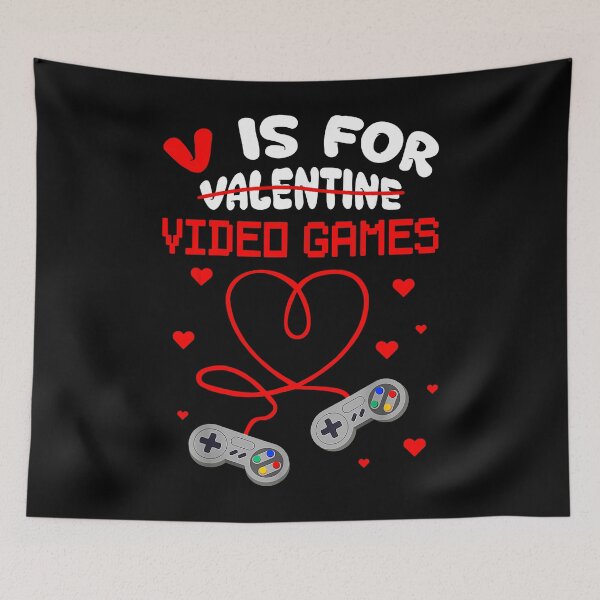 Item preview, V Is For Video Games Gamer Valentine's designed and sold by MerchDeviant.