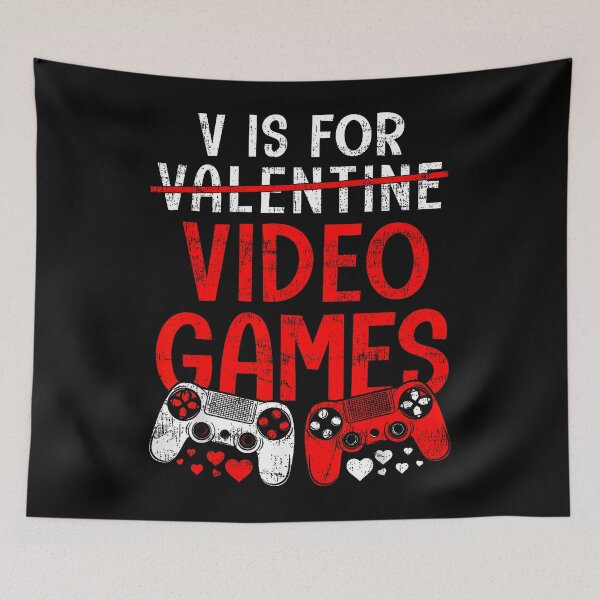 Item preview, V Is For Video Games Gamer Valentine's Day designed and sold by MerchDeviant.