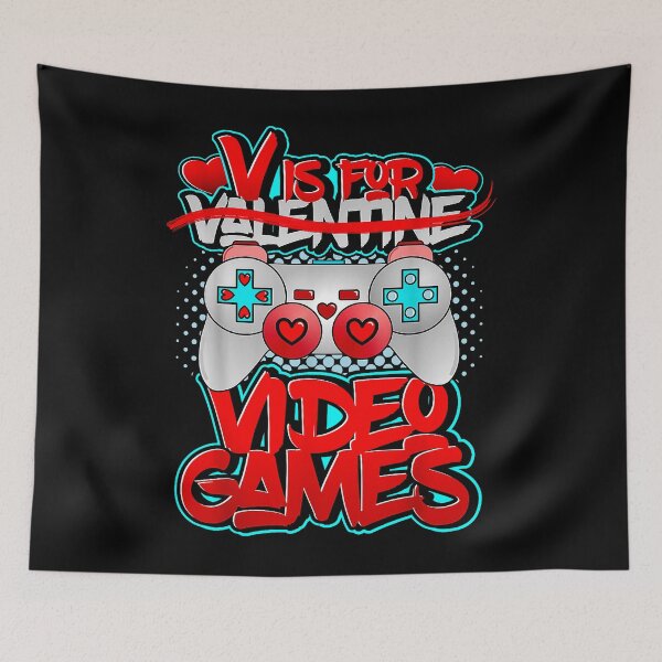 Item preview, V Is For Video Games Funny Gamer designed and sold by MerchDeviant.