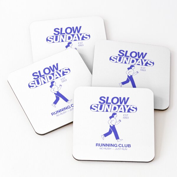 Item preview, Slow Sundays Running Club — Minimalist Blue Jogging Quote Illustration designed and sold by Colorful-Garden.